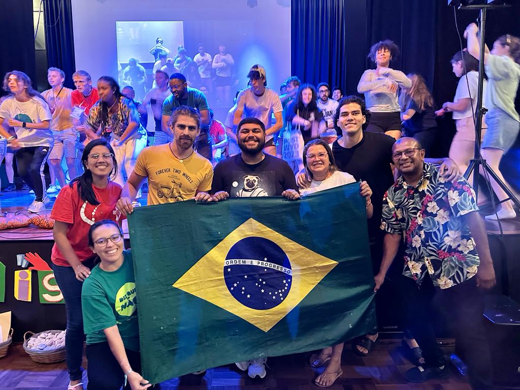 Jovens de Belém, do Pará, durante a JMJ Lisboa.