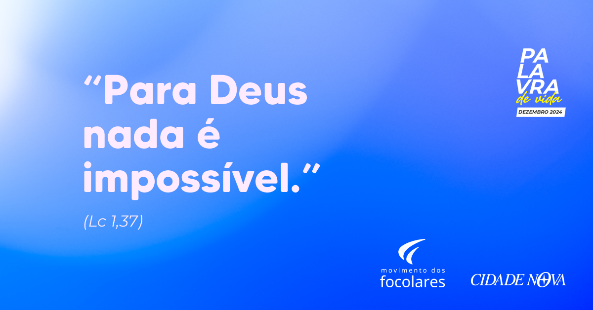 Palavra de Vida Dezembro de 2024.